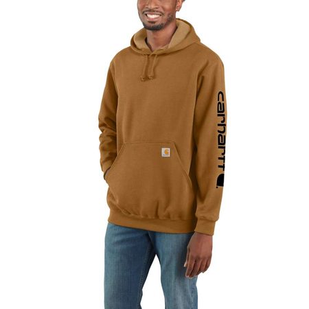 Mikina Carhartt - K288BRN Midweight Signature Sleave Logo Hooded Swearshirt