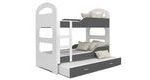 Patrová postel Dominik 3 190 x 80 cm + rošt a přistýlka ZDARMA