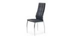 Černá jídelní židle K209 z eko kůže s podnožím z chromované oceli