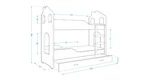 Patrová postel Domek Dominik 3 s přistýlkou 190 x 80 cm + rošt ZDARMA