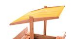 Dřevěné uzavíratelné pískoviště se stříškou Sandy, žluté - 140 cm