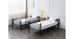 Dvoupatrová kovová postel BUNKY 90 x 200 cm, černá