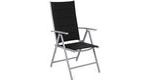 Zahradní set Ibiza se 6 židlemi a stolem 150 cm, stříbrný/černý