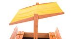 Dřevěné uzavíratelné pískoviště se stříškou Sandy, žluté - 120 cm