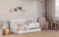 Dětská postel Lili 80x160 cm s úložným šuplíkem a zábranou