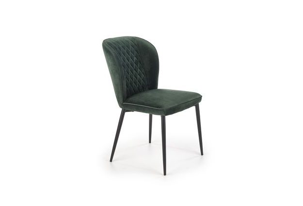 Sametová tmavě zelená židle K399