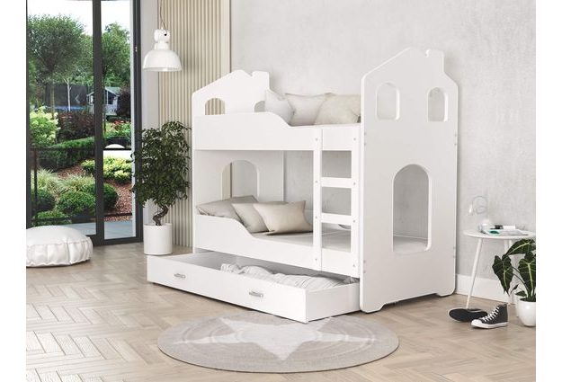 Patrová postel Domek Dominik s šuplíkem 160 x 80 cm + rošt ZDARMA