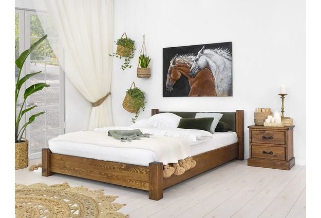 Borovicová postel Ziemowit 160 x 200 cm