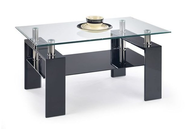 Konferenční stolek Diana H, sklo/černý