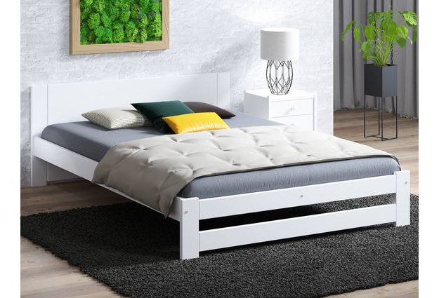 Bílá postel Millo 140 x 200 cm