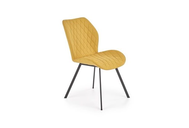 Žlutá prošívaná jídelní židle K360