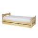 Vyvýšená borovicová postel LK144 90 x 200 cm s úložným prostorem + výklopný lamelový rošt