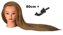 Cvičná hlava Bea k prodlužování vlasů, střihy, účesy + stojan ZDARMA! Vlasy 80cm! II.jakost