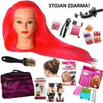 XXL Luxusní vánoční sada - Česací hlava s mega příslušenstvím – česací sada se šperky a doplňky do vlasů pro malé i velké - HIT! - stojan ZDARMA!