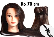 Cvičná hlava Tina k prodlužování vlasů, střihy, účesy + stojan ZDARMA! Vlasy 70cm II. Jakost