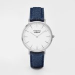 Elegantní UNISEX hodinky VENEZIA pro každý den - kombi silver & jeans
