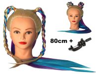 Cvičná hlava Sisi k prodlužování vlasů, střihy, účesy + stojan ZDARMA! až 80cm