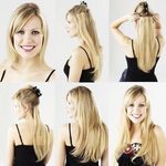 CLIP IN vlasy - 100% Lidské vlasy k prodloužení REMY, přírodní Blond