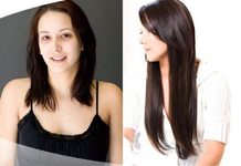KERATIN- 100% Lidské vlasy k prodloužení REMY, černo-hnědé 46,55,60cm
