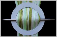 Provázková záclona De Luxe trio-effect- bílá-olivová-celadon
