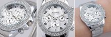 Luxusní hodinky s krystaly Swarovski Elements- stříbrné
