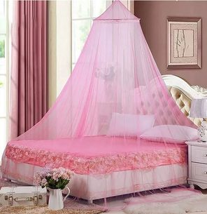 Moskytiéra proti hmyzu - nad postel- růžová