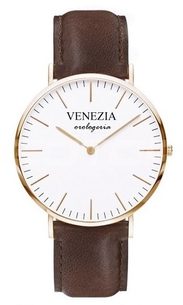 Luxusní elegantní hodinky VENEZIA v extra-jemném provedení! UNISEX - gold/brown