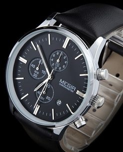 Nový model stylových pánských hodinek MEGIR Chronograph TLW11 - silver/black