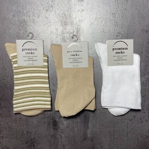 Dámske ponožky so zdravotným lemom 3 páry béžová/biela