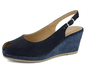 Tamaris sandály na klínu Navy/Dots 1-29303-22