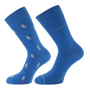 Bugatti pánske ponožky 2 páry modré s obrázkami papagájov 6273