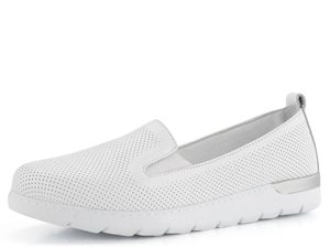 Looke kožené perforované mokasíny/slip-on Celie White L1052_03