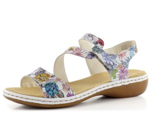 Rieker barevné sandály s potiskem květin 659C7-92