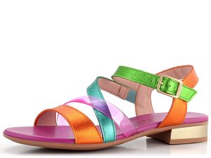 Hispanitas sandále na nízkom podpätku Lena Mandarin/Aguamarina/Kiwi CHV243367