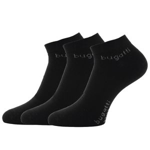 Bugatti čierne nízke ponožky 3 páry 6765