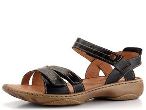 Josef Seibel černé sandály s pásky na suchý zip 7676288