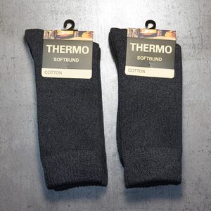 Pánske bavlnené termo ponožky s mäkkým lemom tmavošedá 2 páry