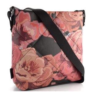 Gabor prešívaná crossbody kabelka Natali Flower Black 9368-114