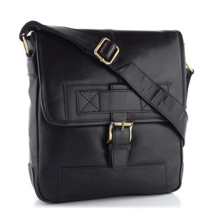 Kožená crossbody kabela černá 2089/T