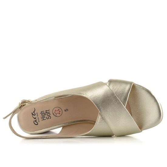 Ara dámské širší sandály na podpatku Prato platinové 12-25605-11
