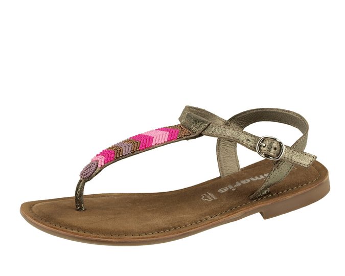 Tamaris sandály platinum/pink
