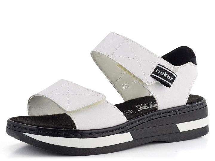Rieker športovejšie sandále čierno-biele V5920-80