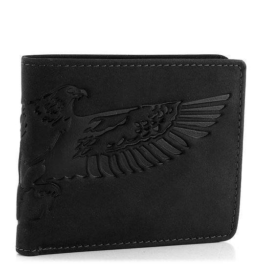 Pánska peňaženka s razbou orla čierna 66-3701