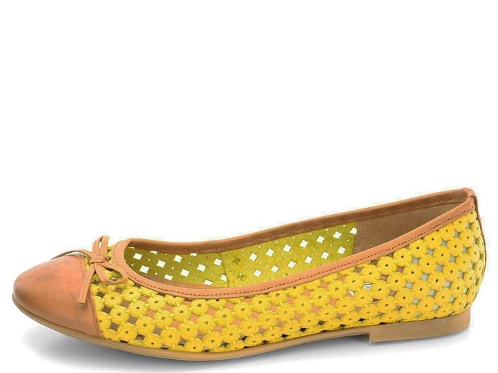 Filipe Shoes baleríny amarelo/camel