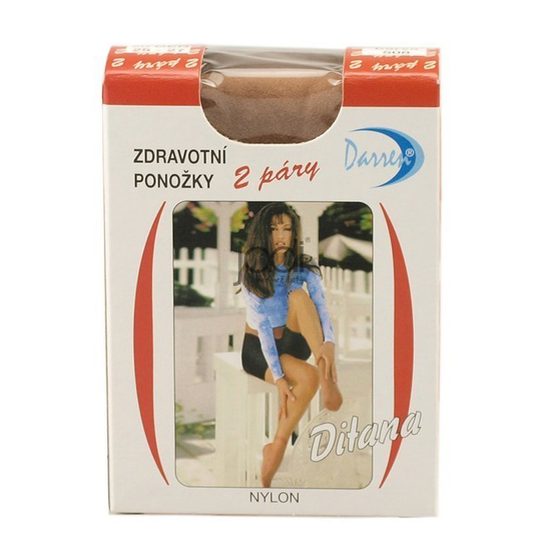 Ponožky nylonové 2 páry světle hnědé 507