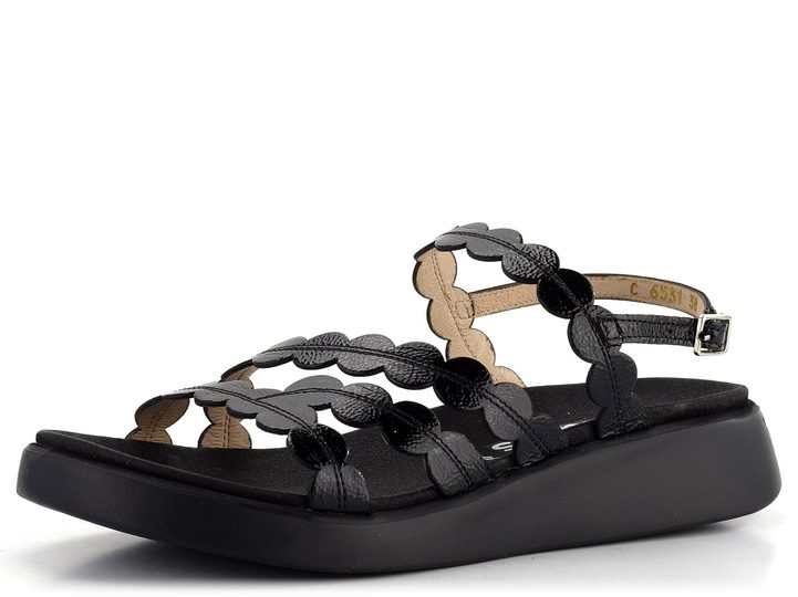 Wonders sandále na platforme lakované Negro C-6531