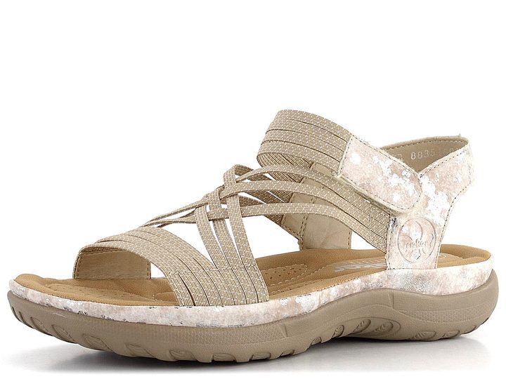 Rieker sandály s gumičkami béžové 64888-60