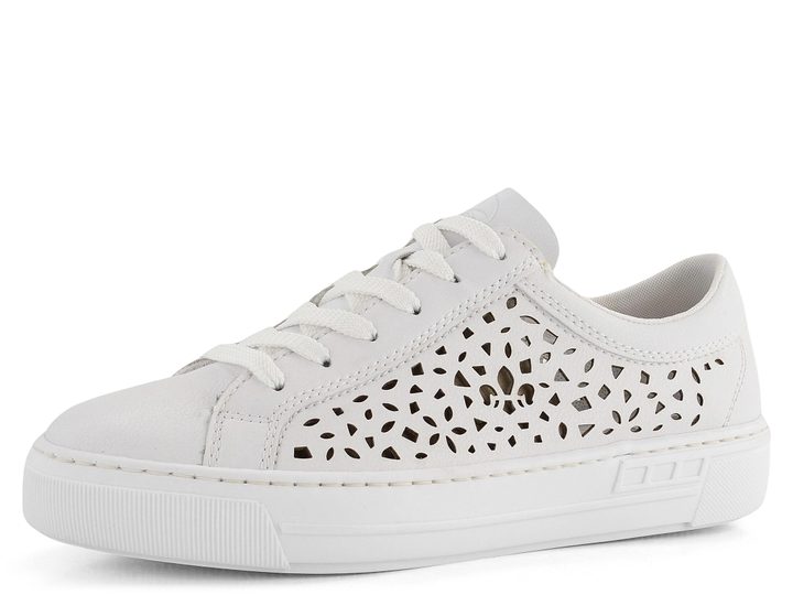Rieker biele sneakers tenisky s vypaľovaným vzorom L8831-80