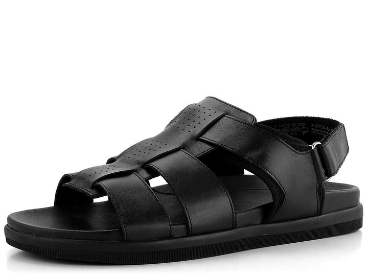 Caprice pánské kožené sandály černé 9-18100-42