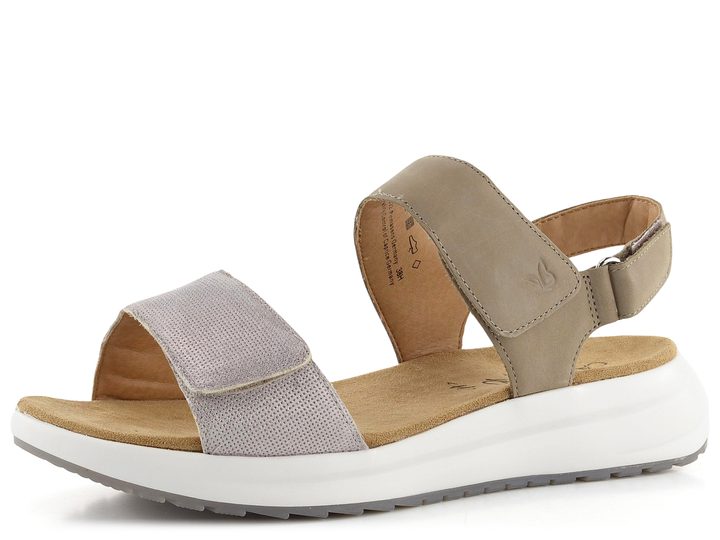 Caprice kožené sandále na suché zipsy Mud Combi 9-28718-20